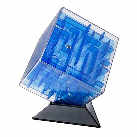 Головоломка из серии Лабиринтус - Куб, 10 см., синий, прозрачный 